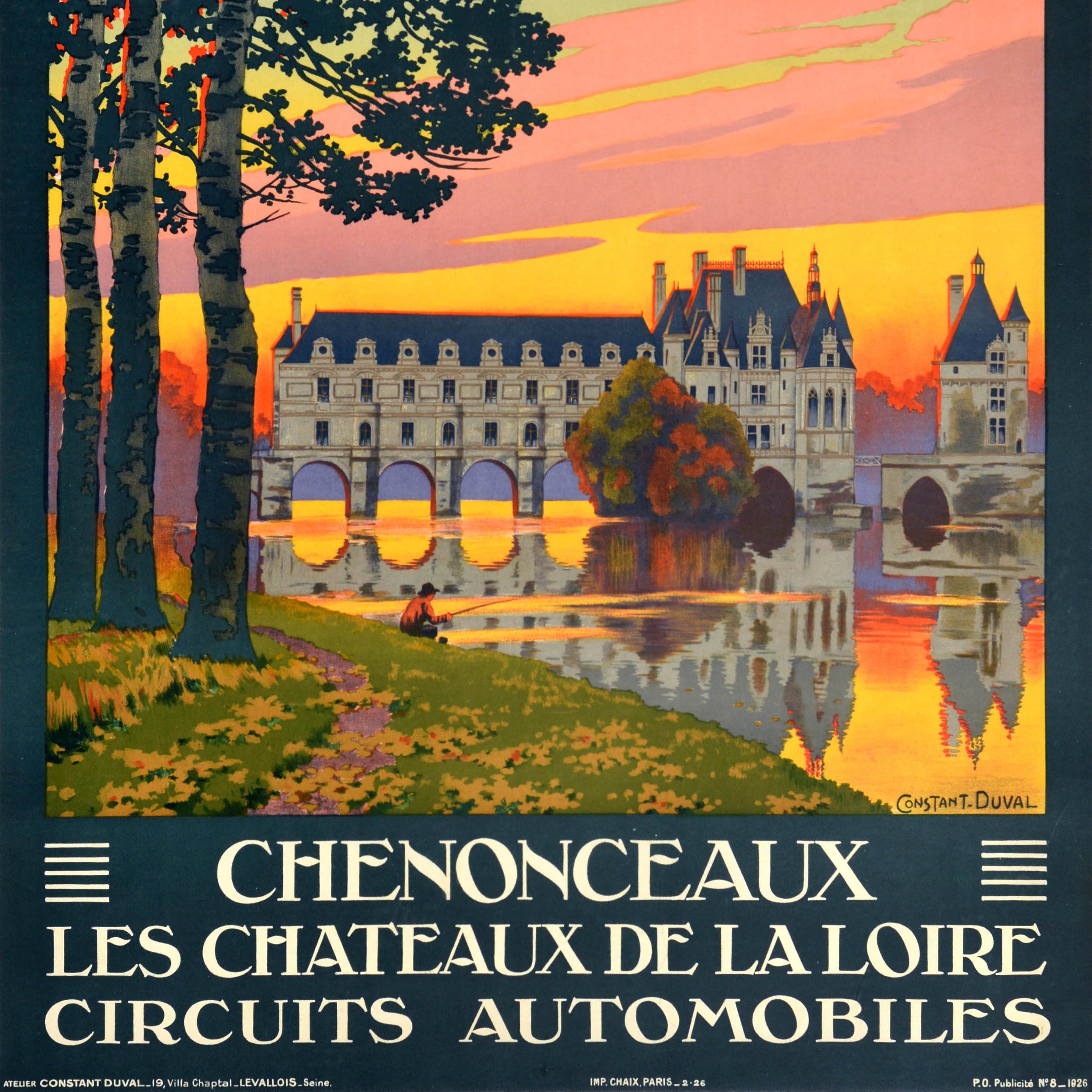 Antique French Railways Travel Poster Chenonceaux Loire Valley, Francia In condizioni buone in vendita a London, GB