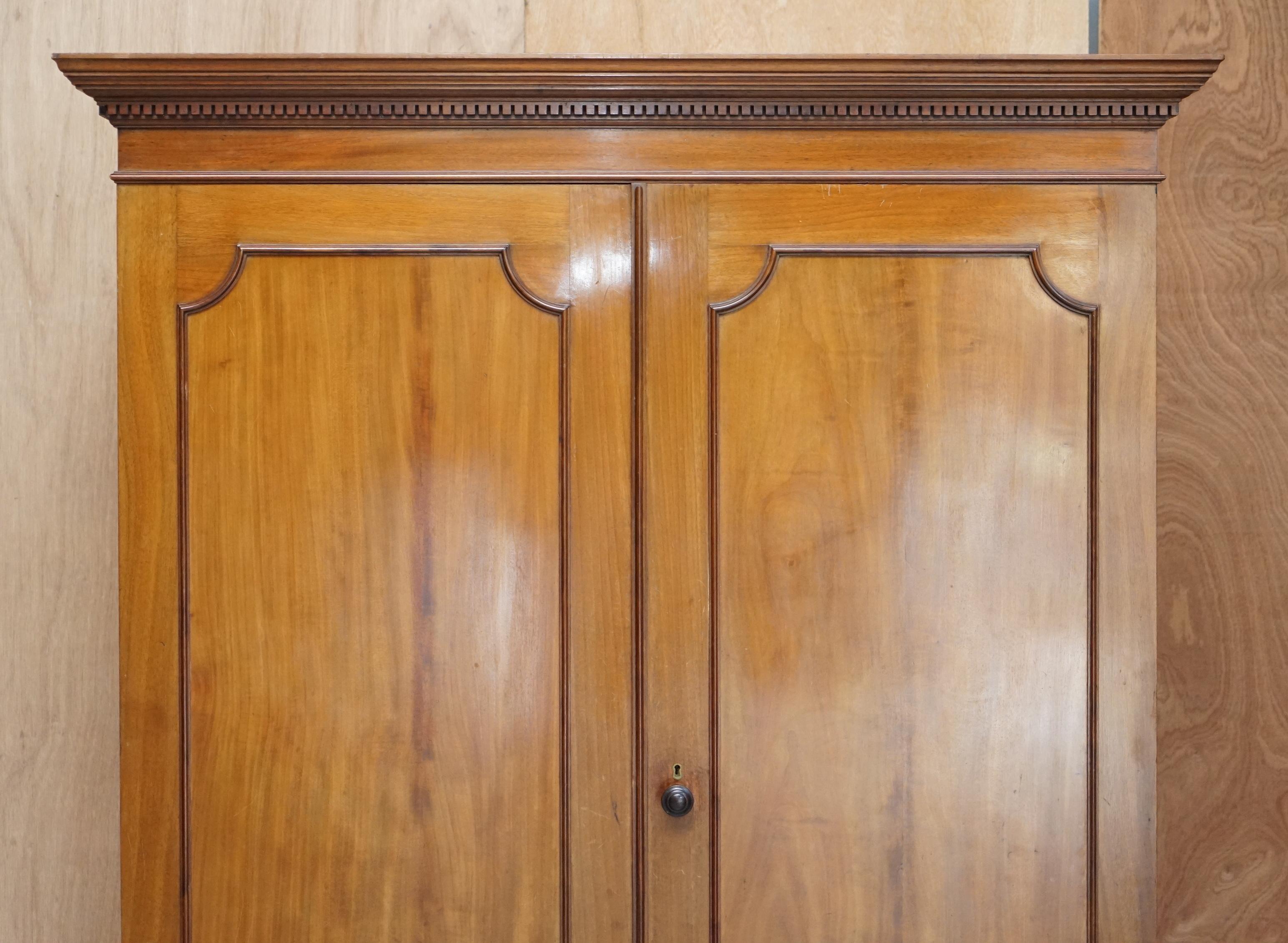 Victorian Original Antique Fully Stamped Howard & Son's Berners Street Hardwood Wardrobe For Sale