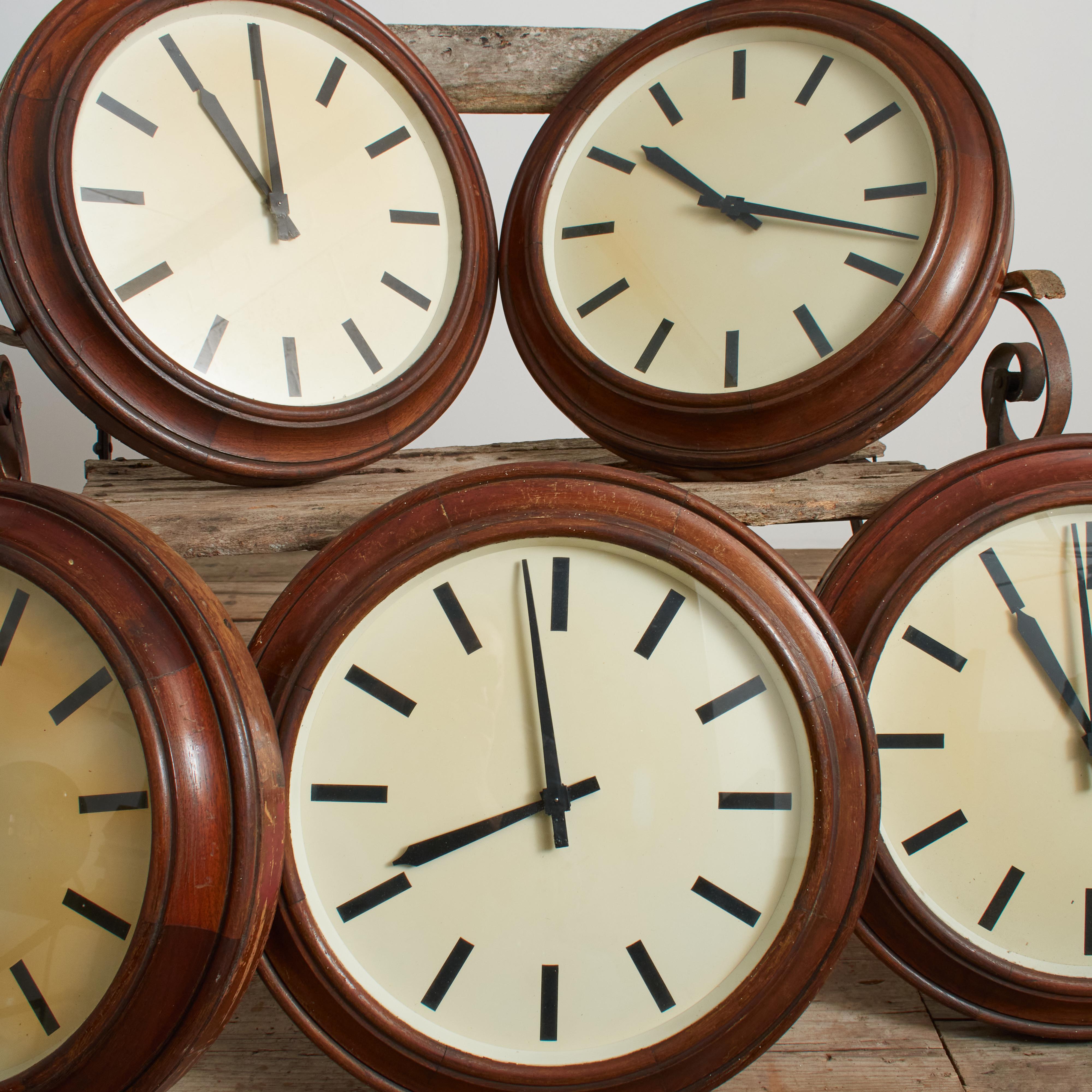 20th Century Original Antique Gents of Leicester Kitchen Railway Station  Wall Clock For Sale