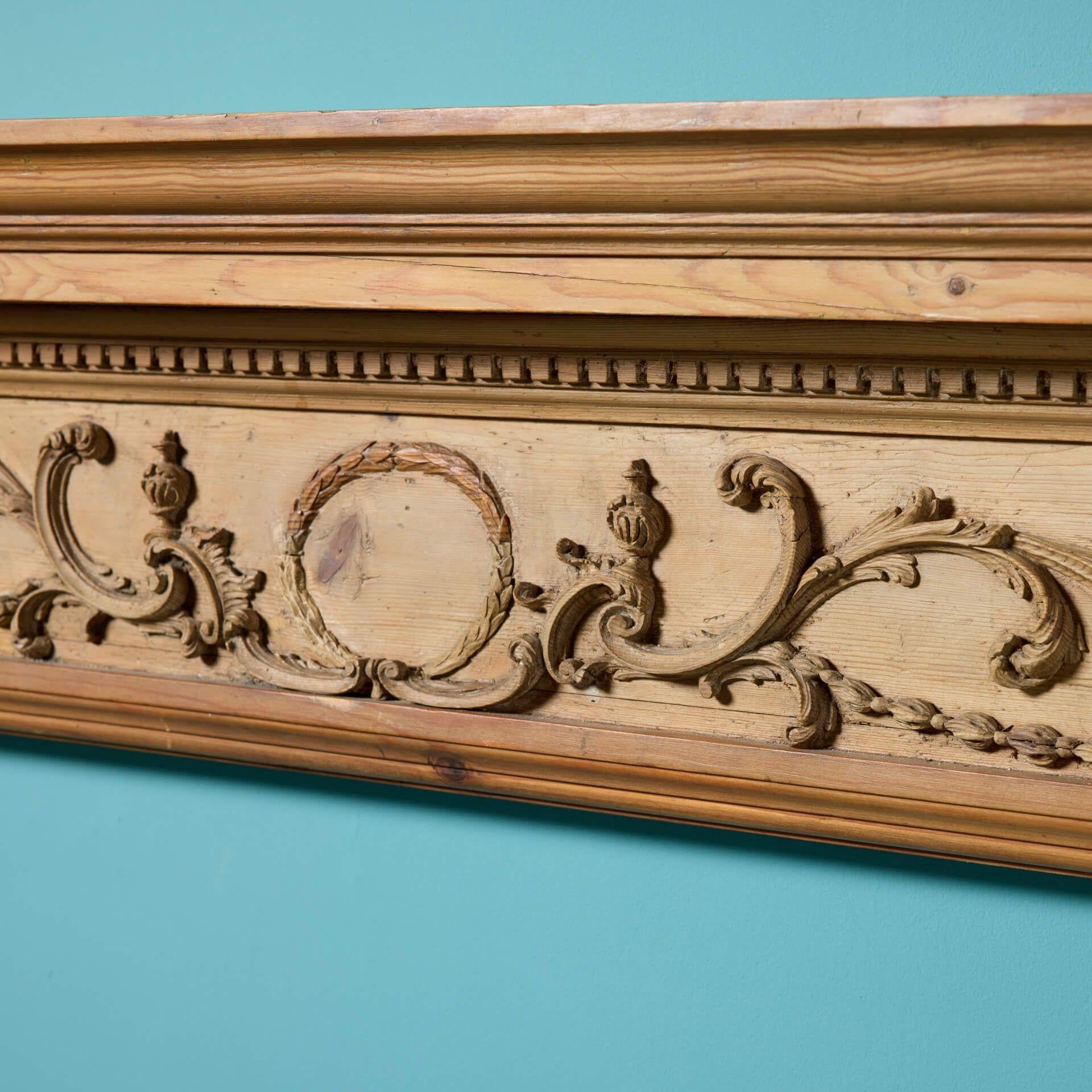 Original Antique Georgian Pine Fire Mantel In Fair Condition In Wormelow, Herefordshire
