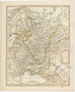 Carte allemande ancienne de l'Empire russe en Europe, vers 1825