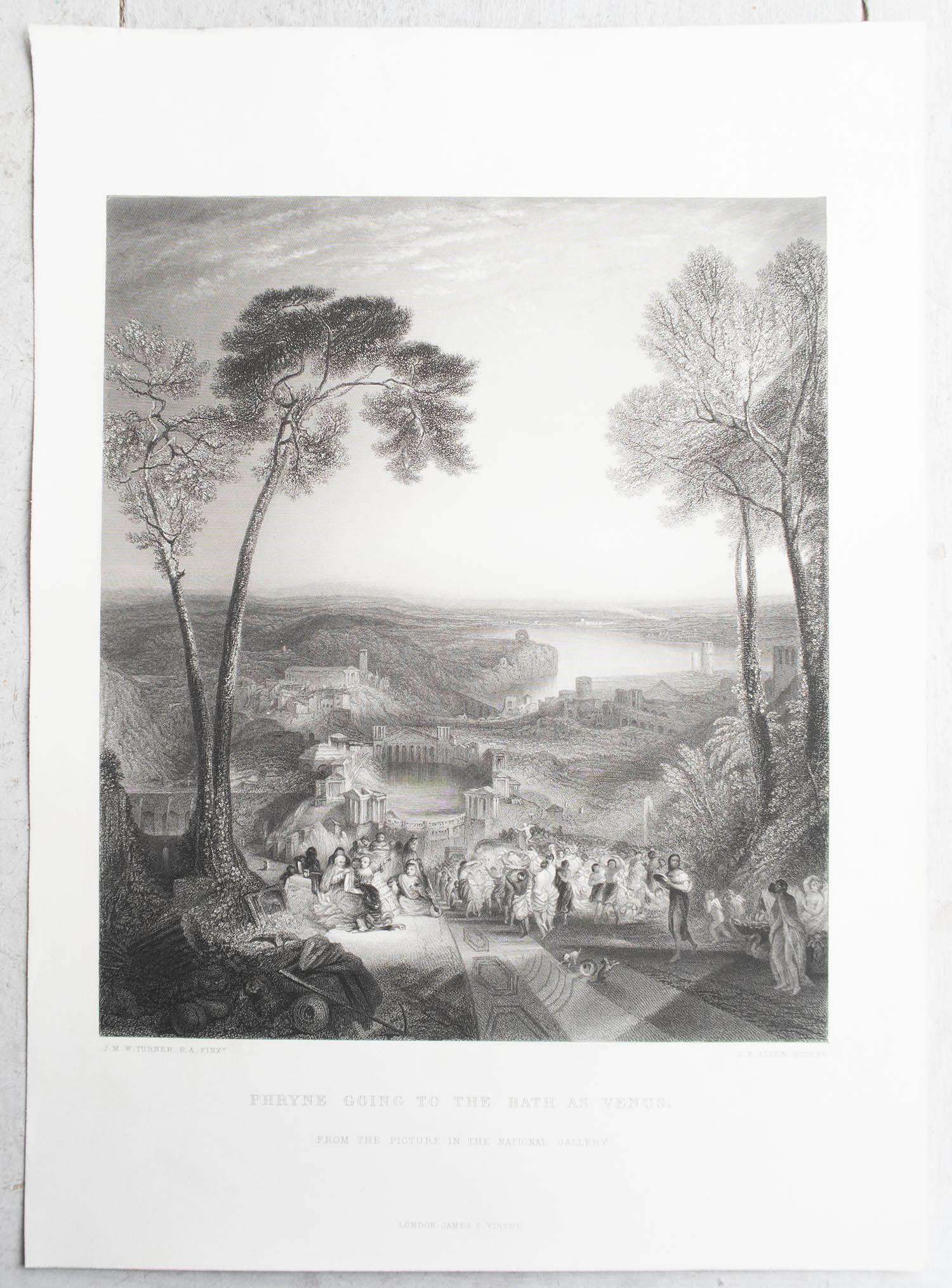 Classical Greek Original Antique Greek Mythology Print After J.M.W Turner. C.1850 For Sale