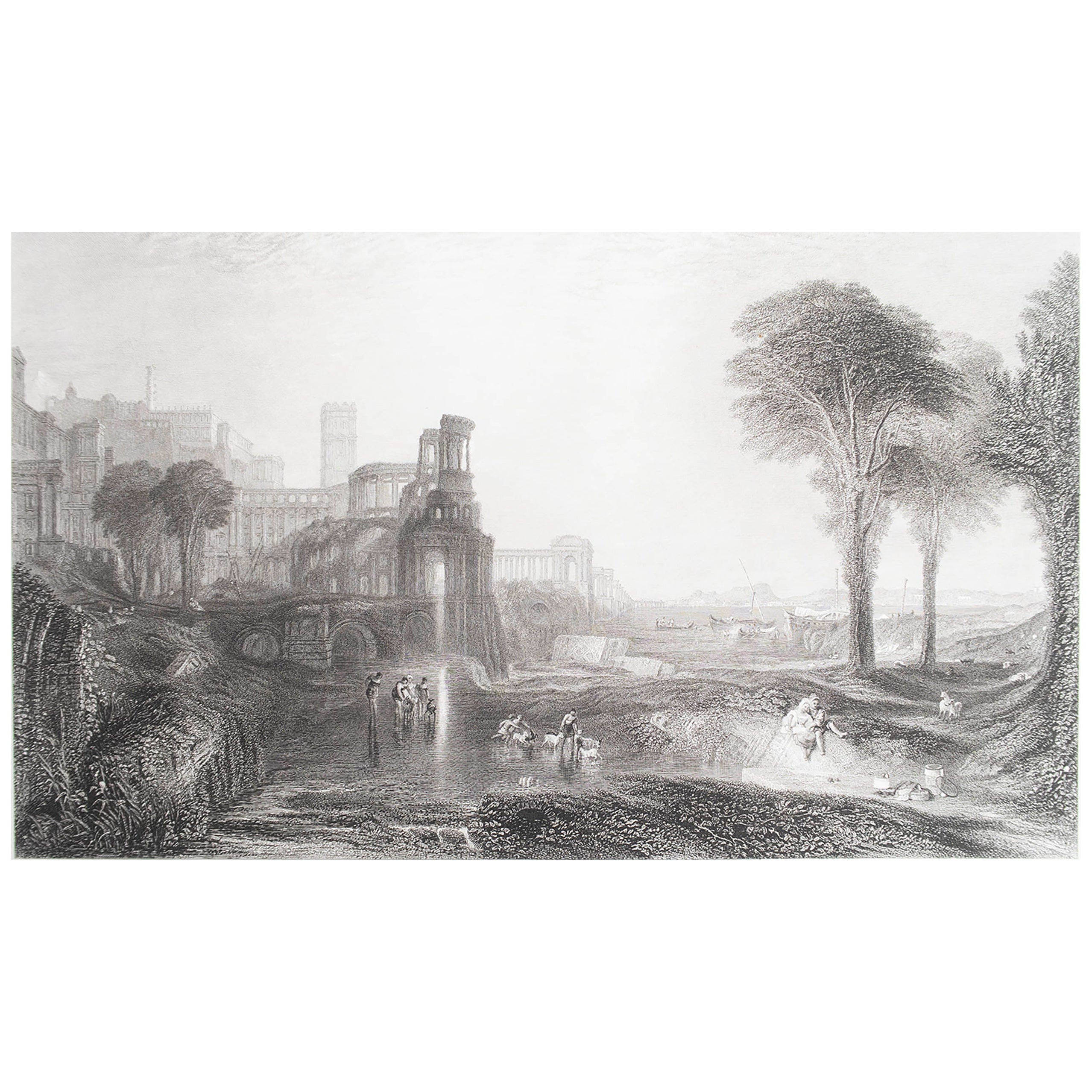 Original-Antike griechische Mythologie Druck nach J.M.W. Turner. C.1850