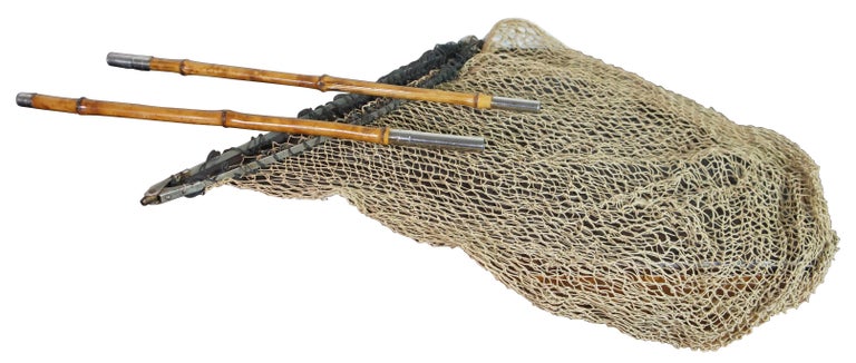 Original Antique Hardy Simplex Folding Bamboo Staff Wading Fishing Net and  Sling For Sale at 1stDibs