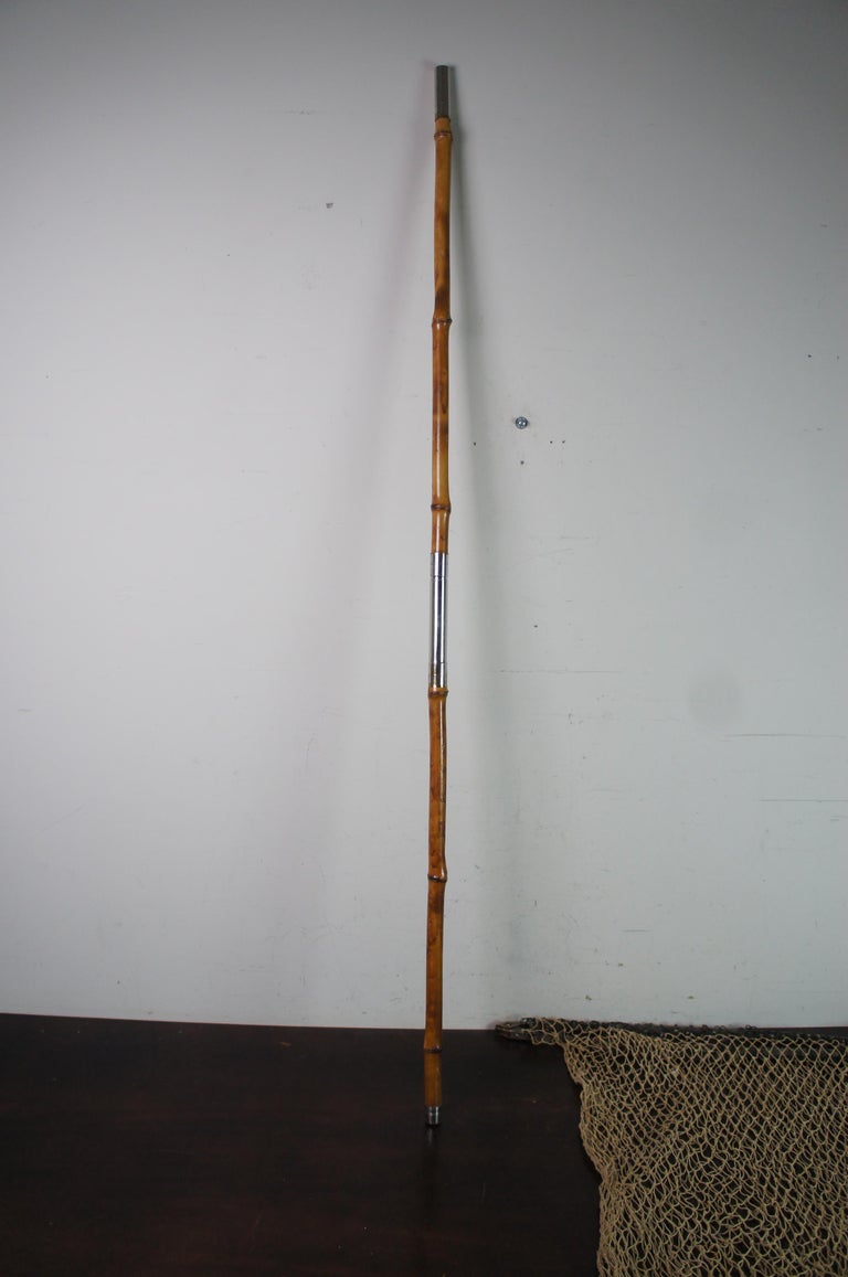 Original Antique Hardy Simplex Folding Bamboo Staff Wading Fishing Net and  Sling For Sale at 1stDibs