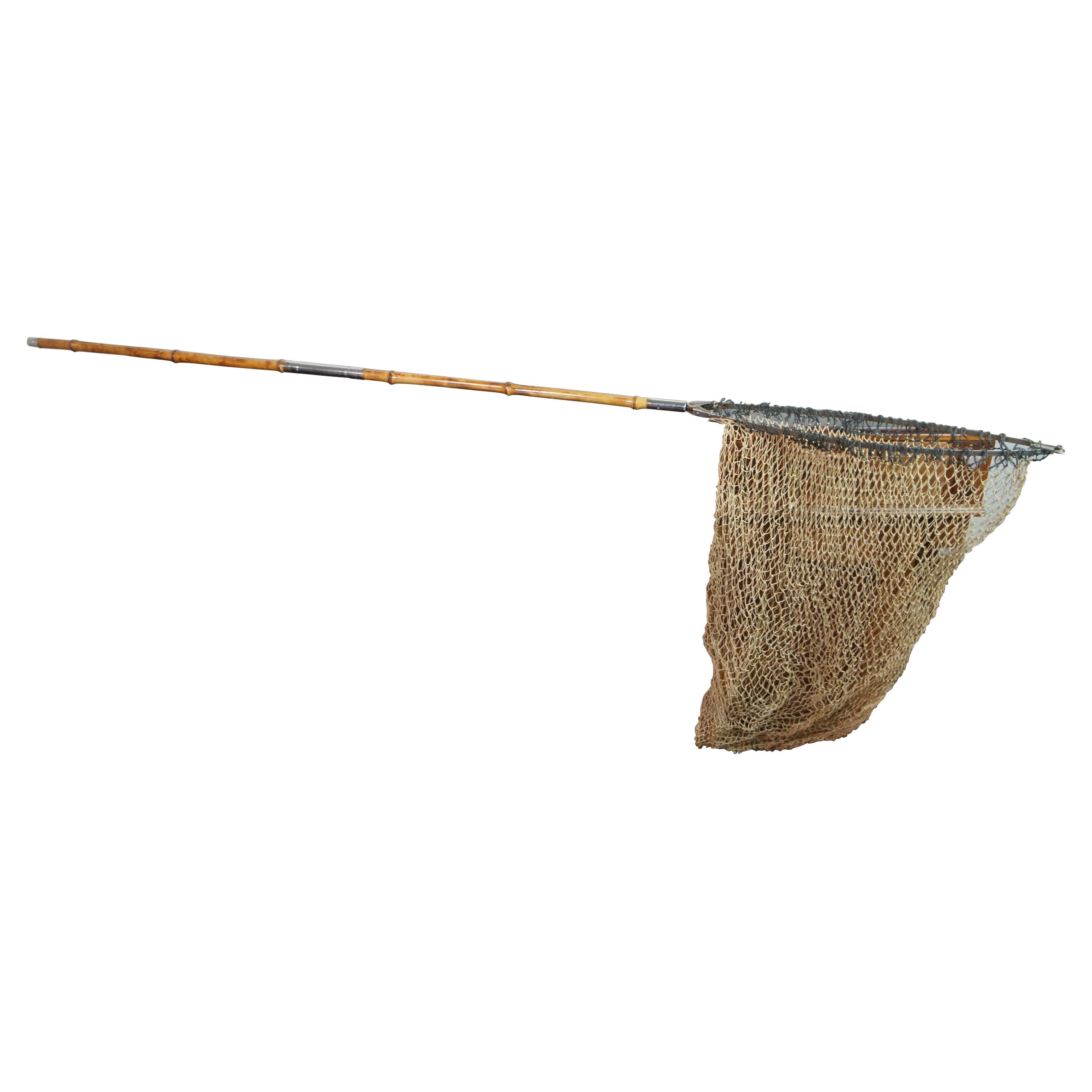 Hardy Original Antique Hardy Simplex Folding Bamboo Staff Wading Fishing Net & Sling 2 