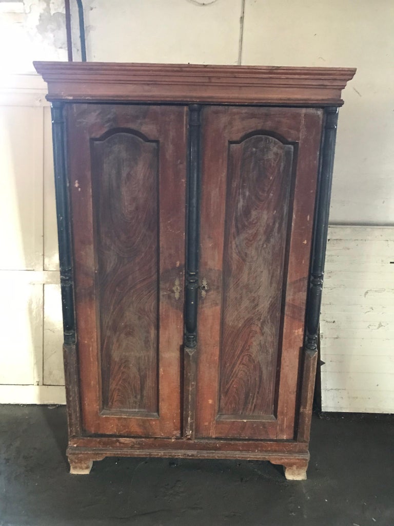 Original Antique Hungarian Pine Armoire, circa 1880s For Sale at 1stdibs