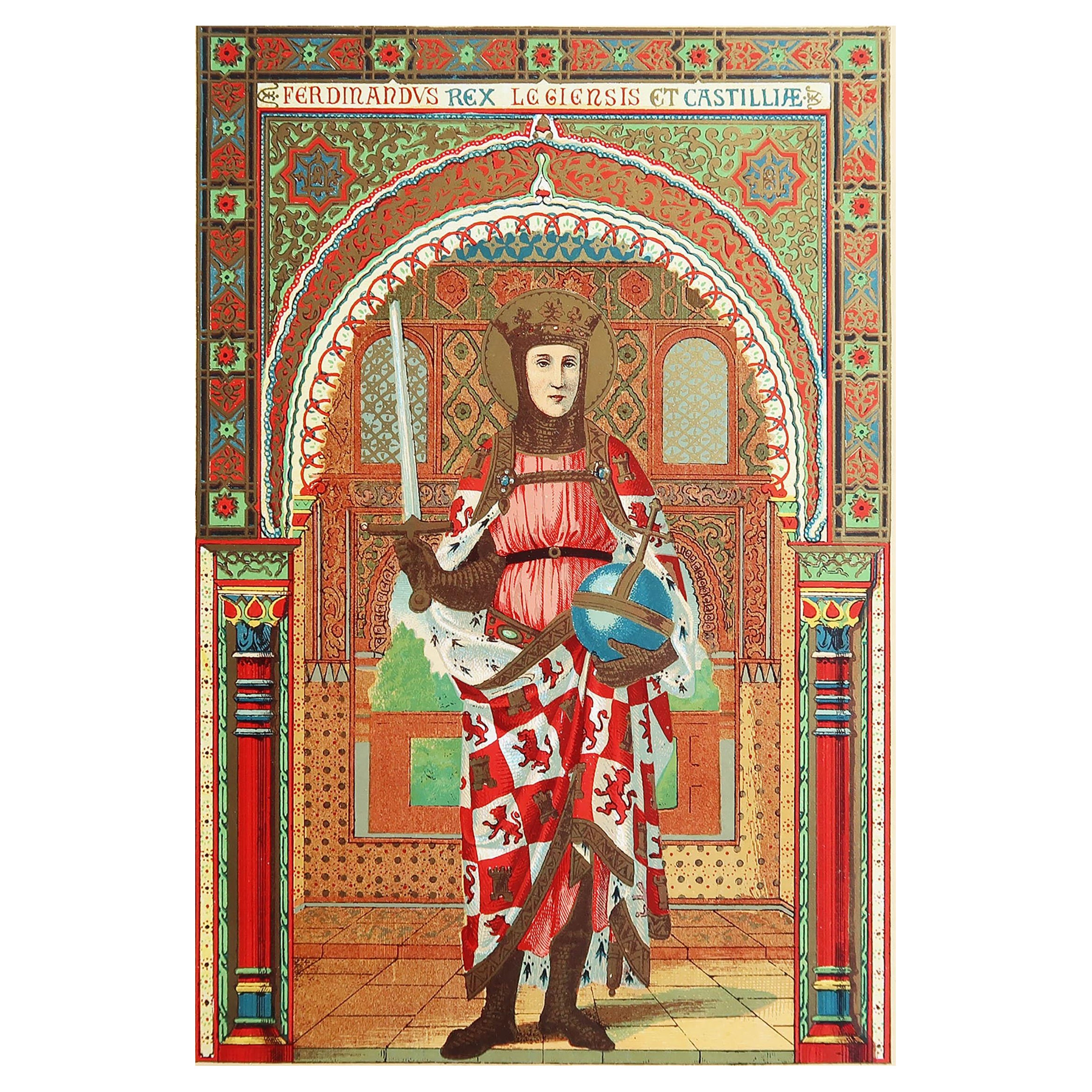 Impression originale et éclairée de Saint Ferdinand C.1880