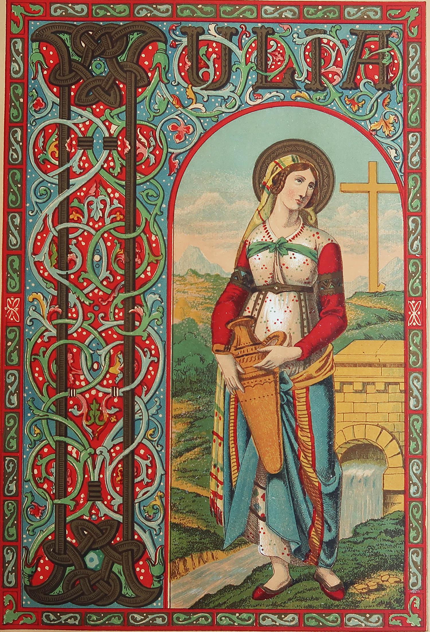 Splendida stampa di Santa Giulia di Corsica

Cromolitografia illuminata 

Pubblicato nel 1880 circa

Senza cornice.

Spedizione gratuita

La misura è il formato della carta

