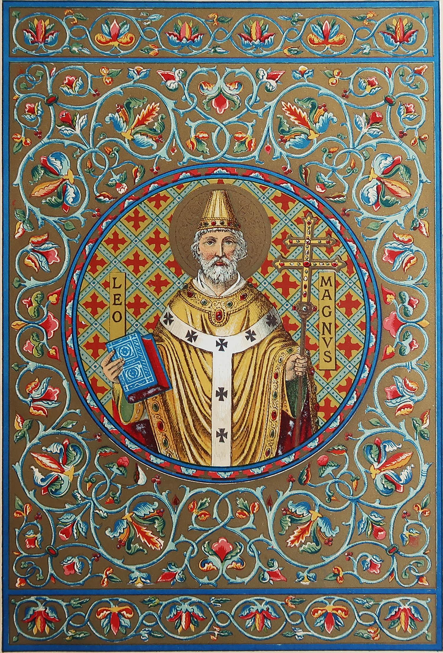 Maravillosa estampa de San León Magno

Cromolitografía iluminada 

Publicado hacia 1880

Sin enmarcar.

Envío gratuito

La medida es el tamaño del papel

