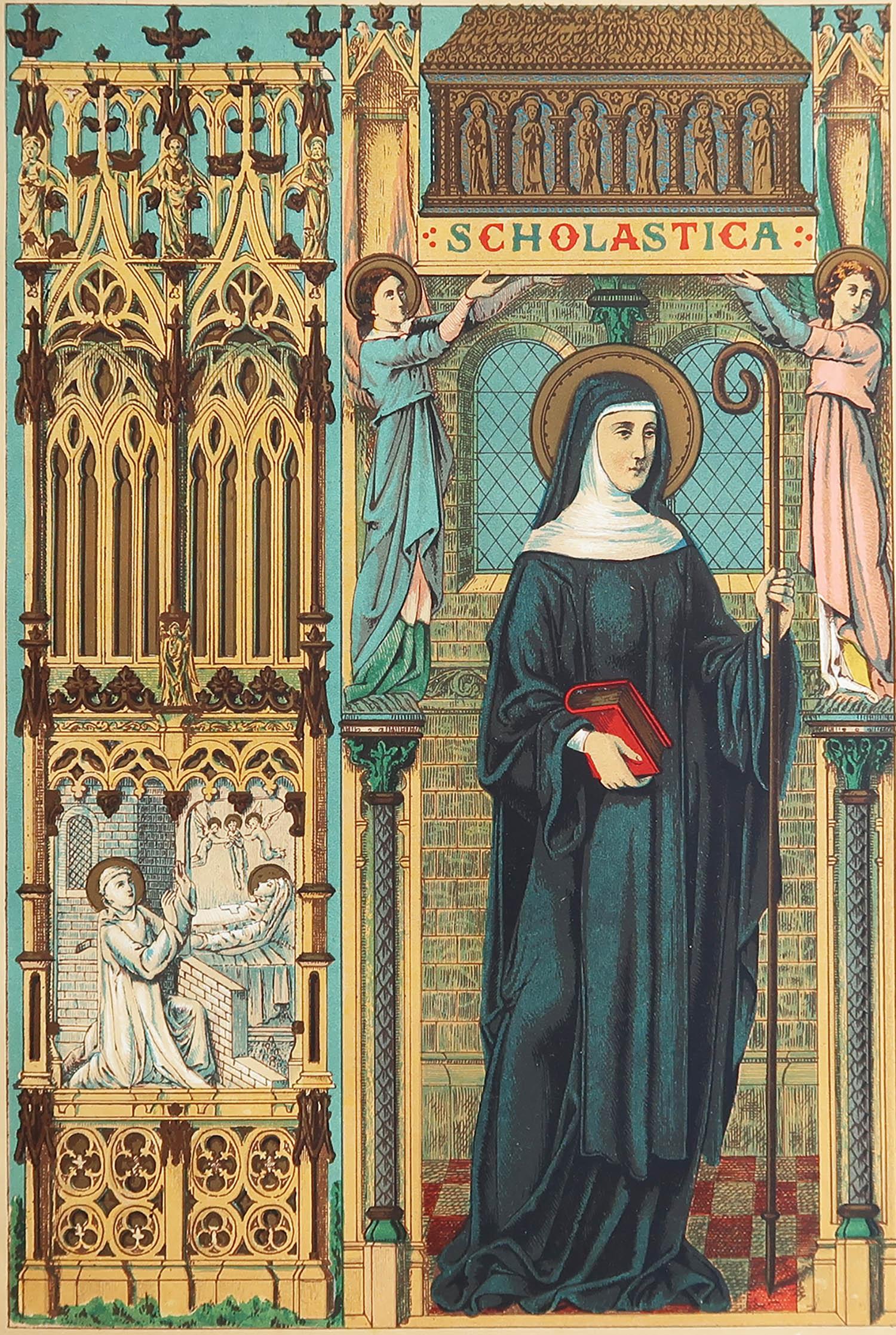 Wunderschöner Druck der heiligen Scholastika

Beleuchtete Chromolithographie 

Veröffentlicht um 1880

Ungerahmt.

Kostenloser Versand

Das Maß ist die Papiergröße

