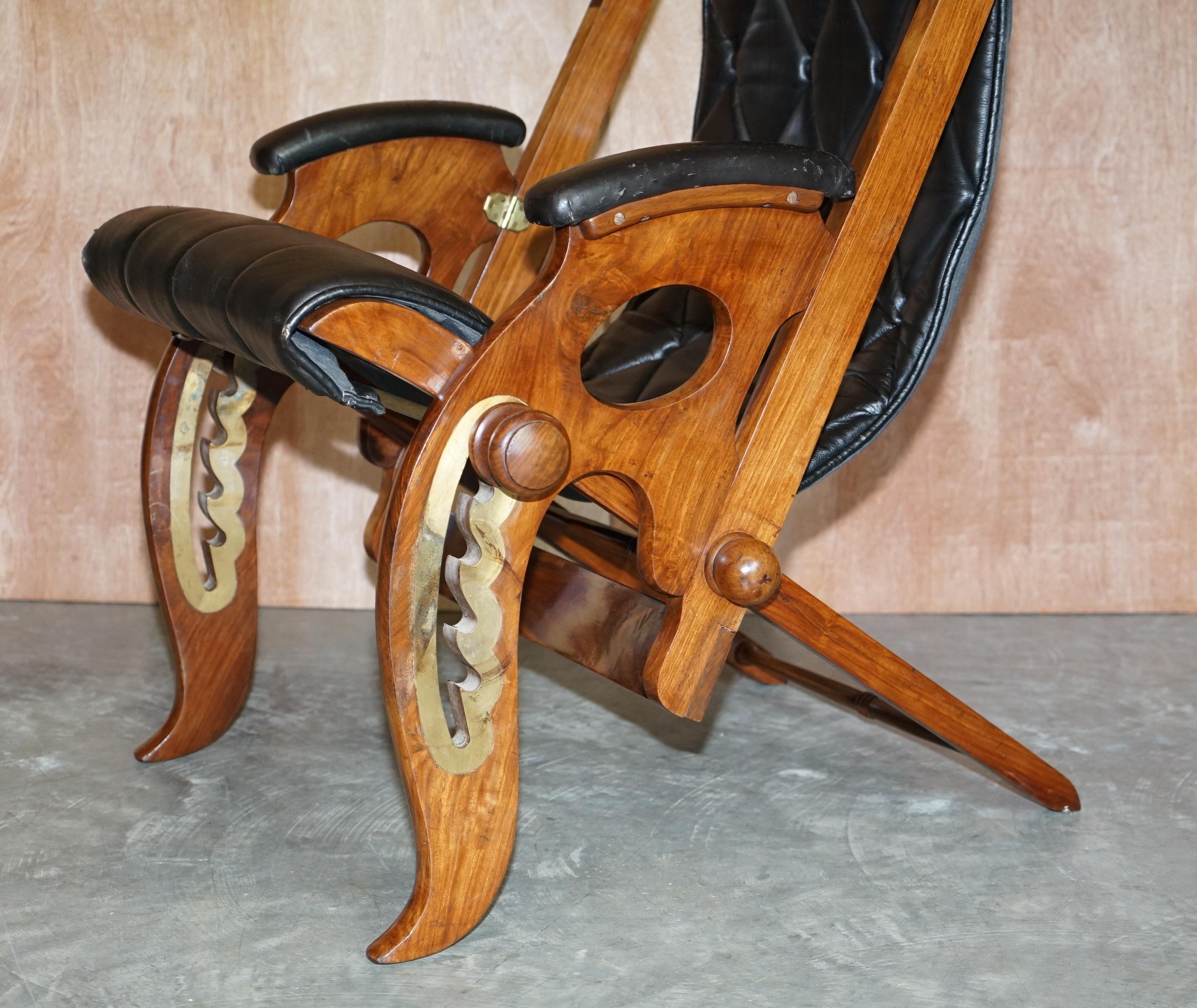 Original Antique J Herbert Macnair Elm Colonial Folding Military Campaign Chair 8