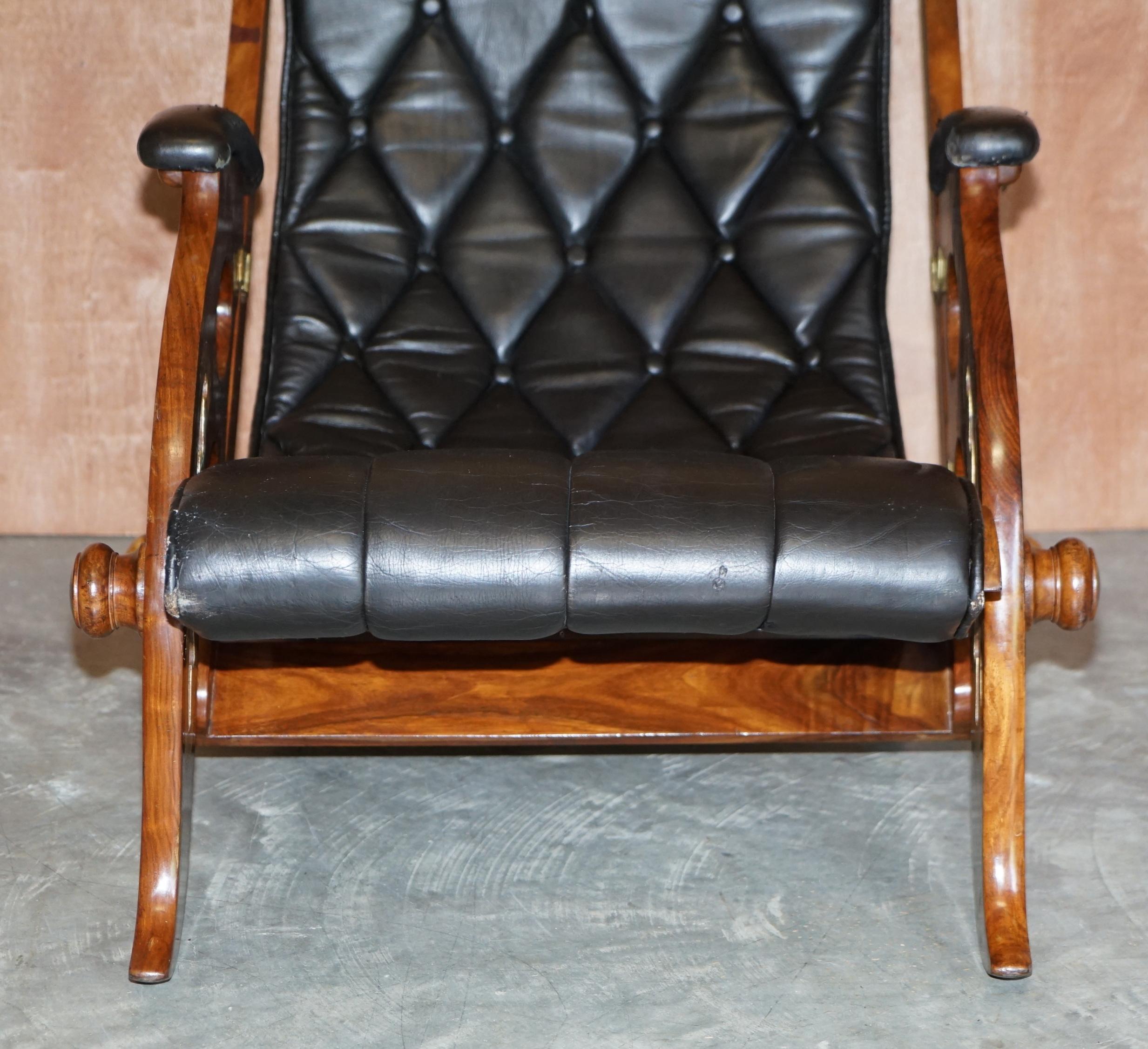 Original Antique J Herbert Macnair Elm Colonial Folding Military Campaign Chair In Good Condition In West Sussex, Pulborough
