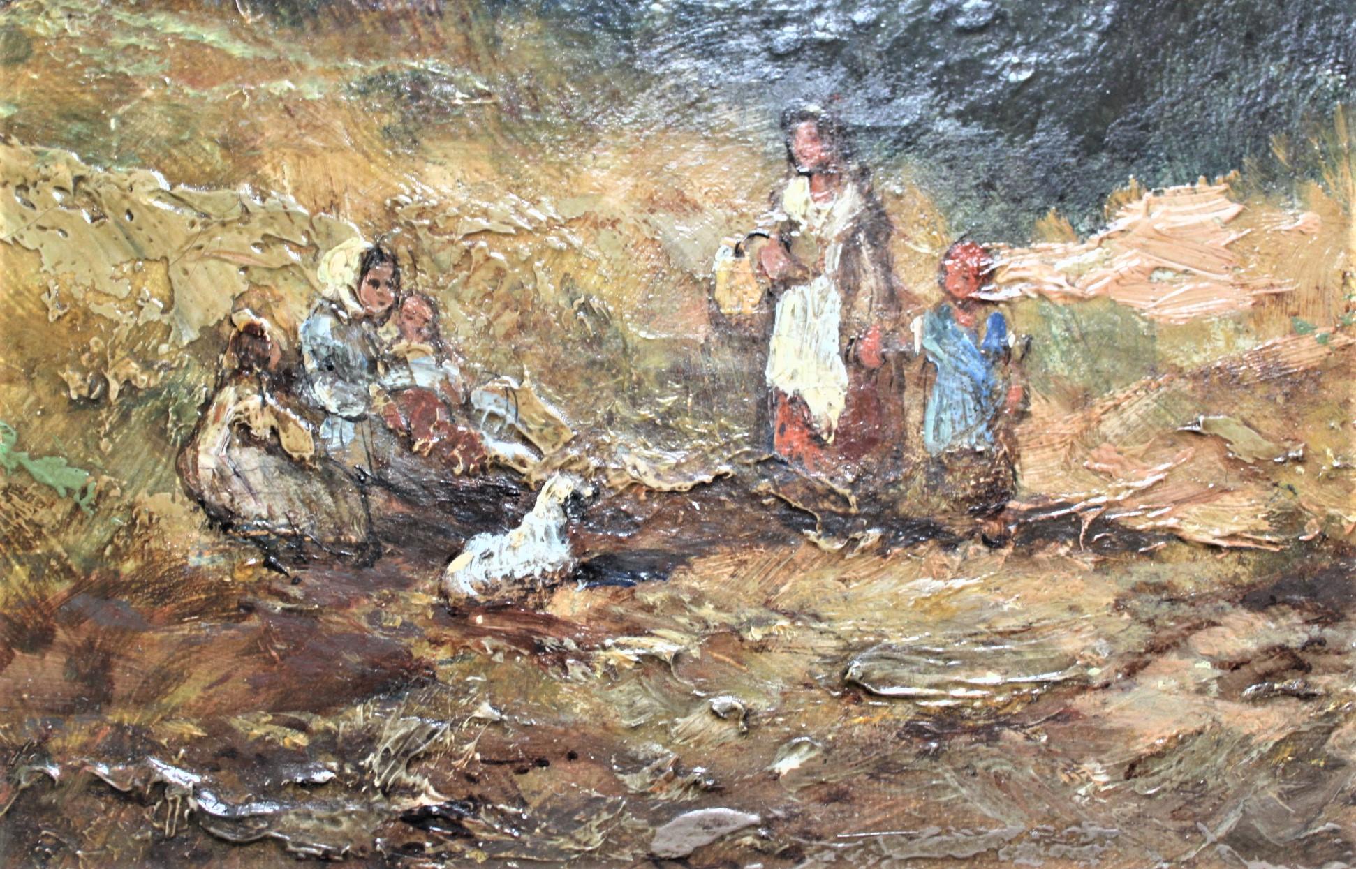 Original Antikes gerahmtes Ölgemälde auf Leinwand von James Edwin Meadows, ohne Titel, Original (Handgefertigt) im Angebot