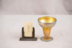 Original Antique L.C. Tiffany Gold Aurene Cup, Signed "LCT", ca. 1905