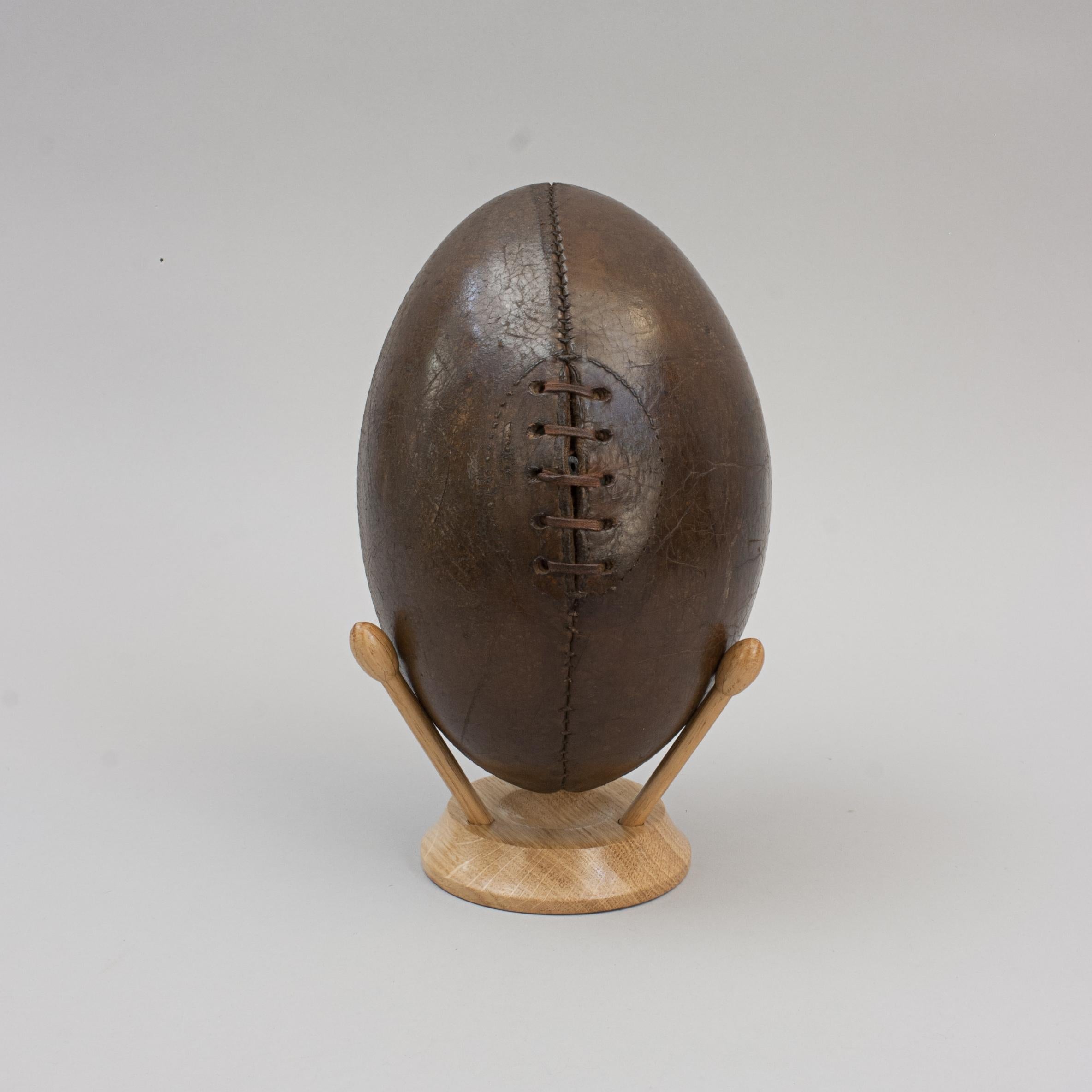 British Original Antique Leather Rugby Ball