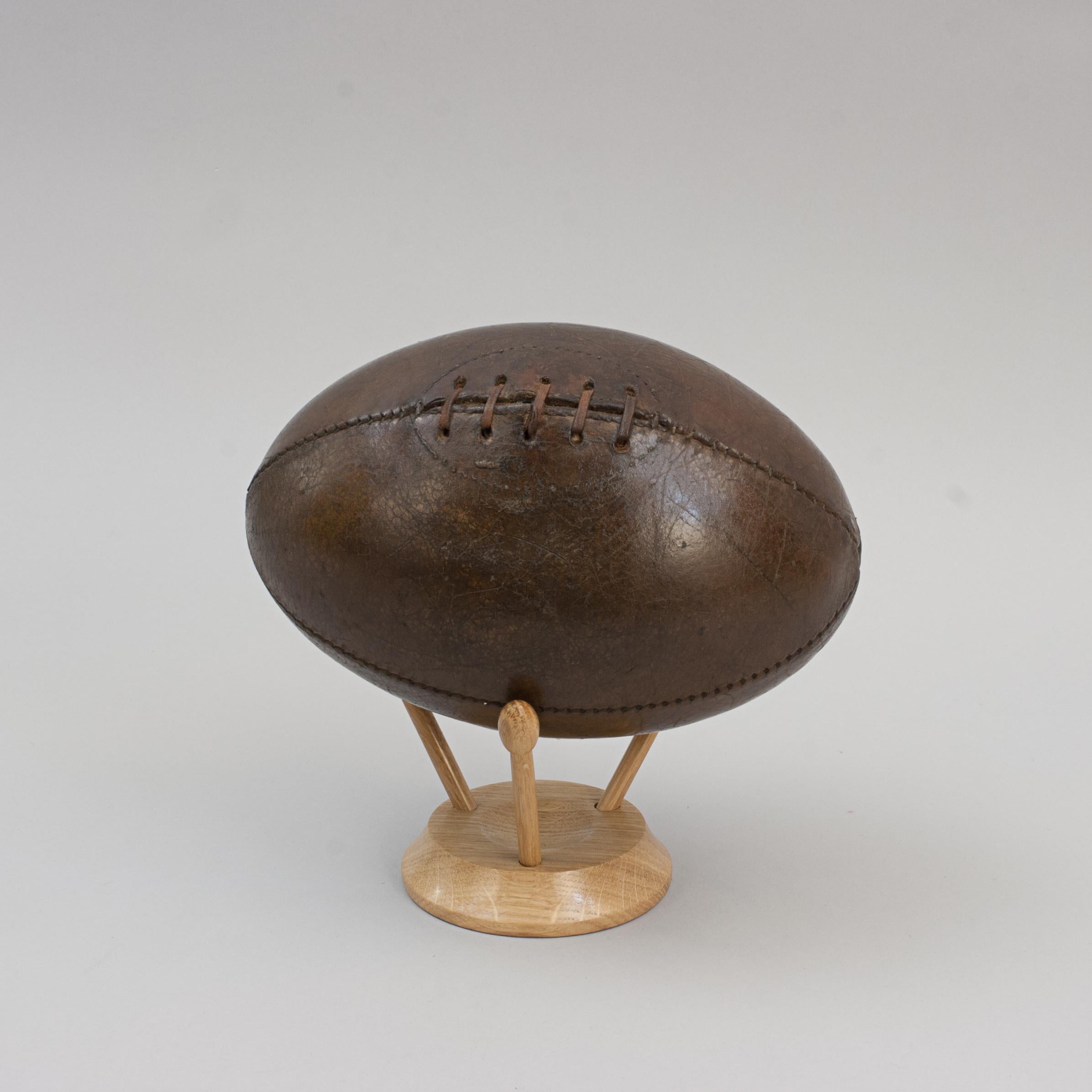 Early 20th Century Original Antique Leather Rugby Ball