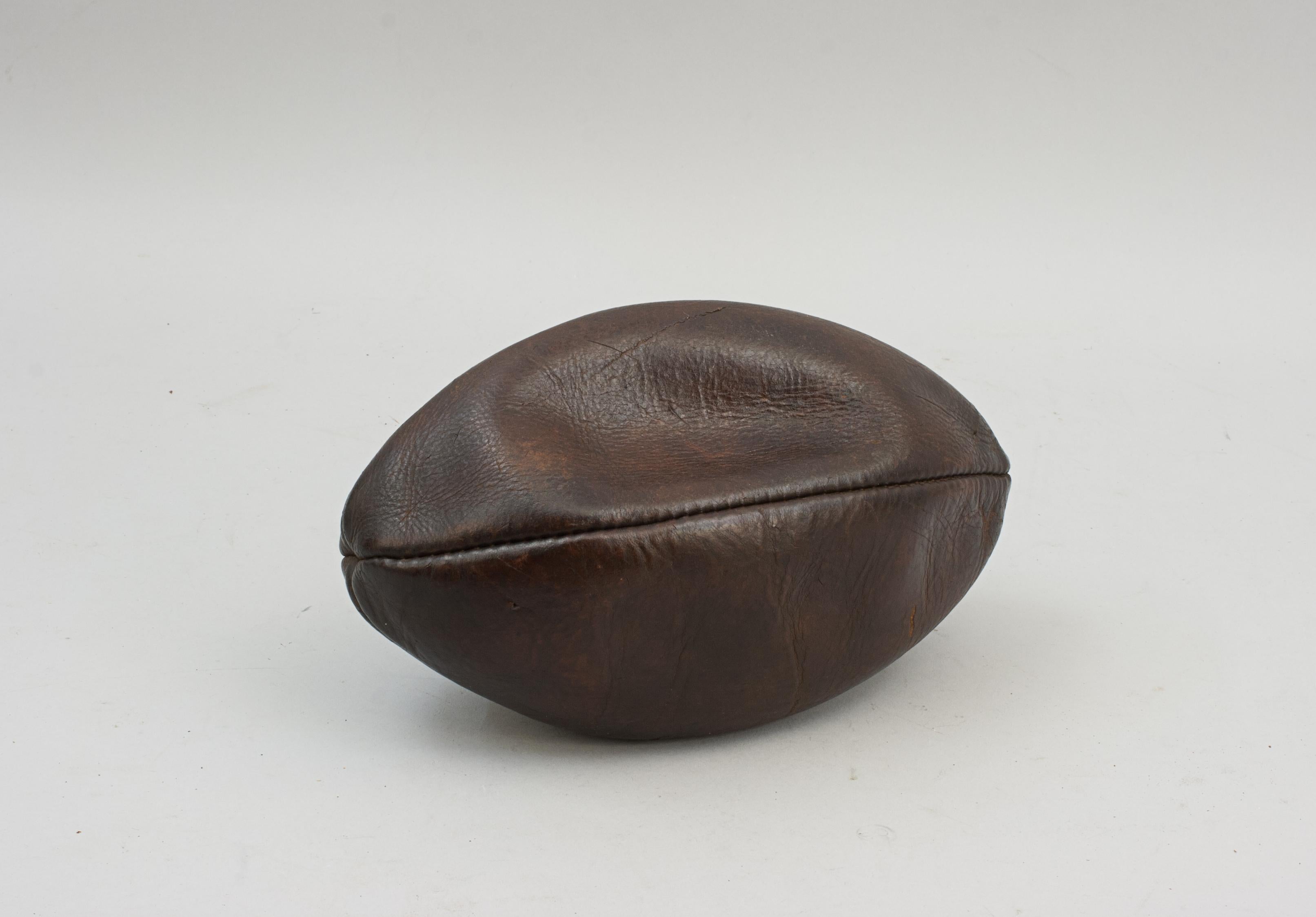Early 20th Century Original Antique Leather Rugby Ball.