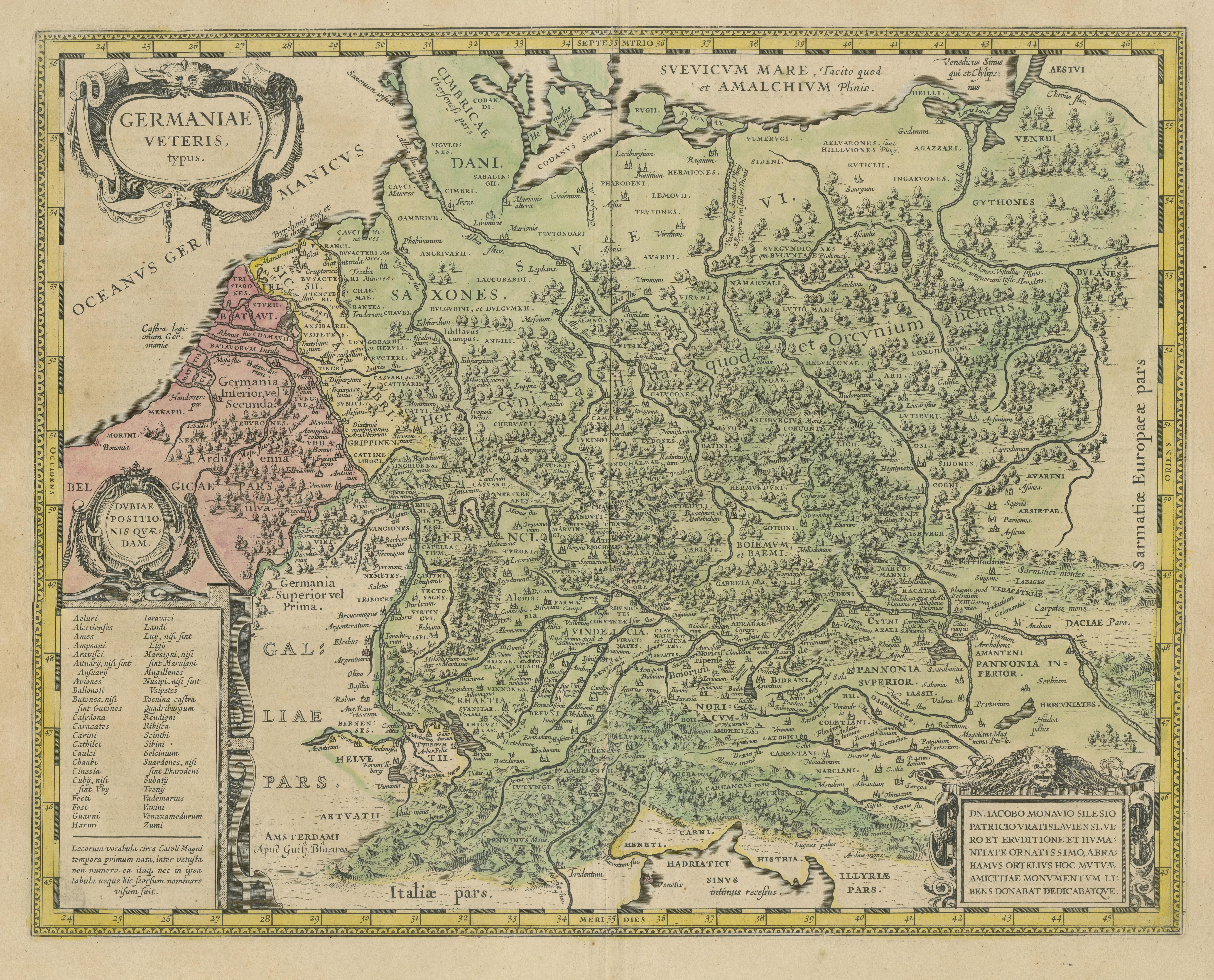 Original handkolorierte antike Karte von Altdeutschland, um 1630 im Zustand „Relativ gut“ im Angebot in Langweer, NL