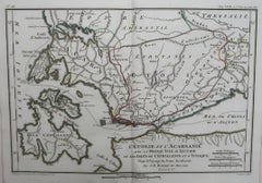 Original Antique Map of Ancient Greece, Acarnania & Aetolia, Ithaca, 1785