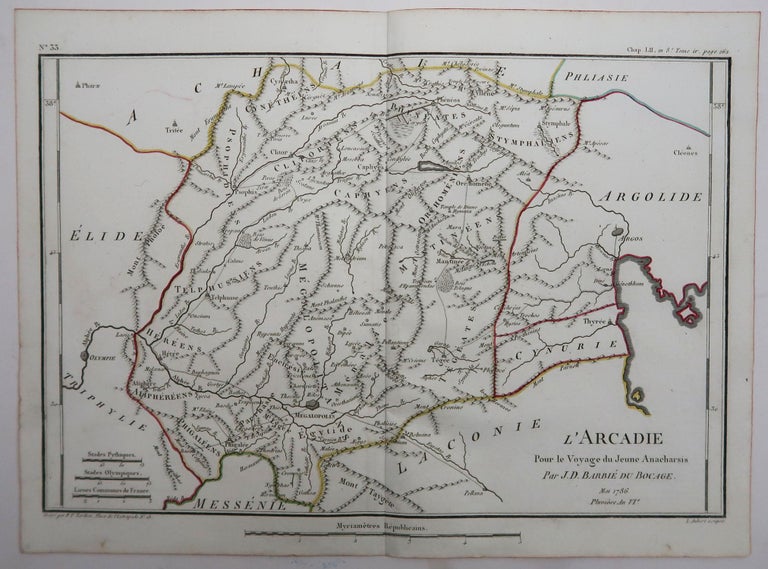 Other Original Antique Map of Ancient Greece, Arcadia, 1786 For Sale