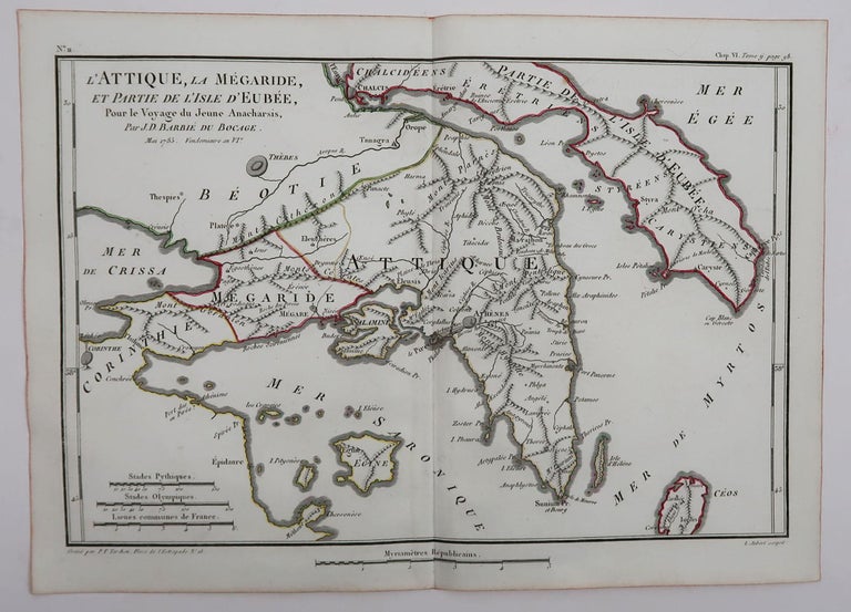 Other Original Antique Map of Ancient Greece Attica, Athens, 1785 For Sale
