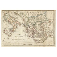 Original Antique Map of Ancient Greece & Greek Colonies - Tardieu, 1825