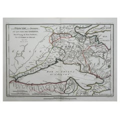 Carte ancienne originale de la Grèce antique, Phocis, Golfe du Corinthe, 1787