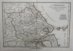 Original Antique Map of Ancient Greece, Thessaly, Mount Olympus, 1788