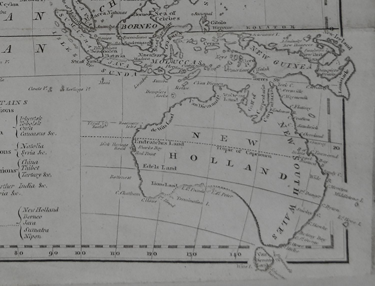 English Original Antique Map of Asia, circa 1800