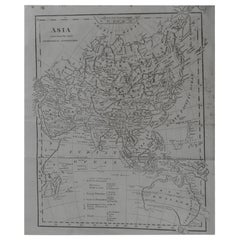 Original Antique Map of Asia, circa 1800