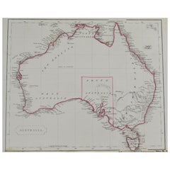 Original Antique Map of Australia by Becker, circa 1840 Original Antique Map of Australia by Becker, circa 1840