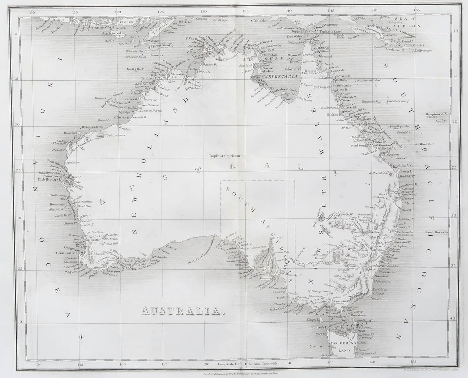Belle carte de l'Australie

Dessiné et gravé par J.Dower

Publié par Orr & Smith. C.1835

Non encadré.

Expédition gratuite








