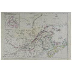Original Antique Map of Canada by T. Ettling, 1861