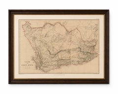 Original Antique Map of Cape of Good Hope, South Africa c.1860