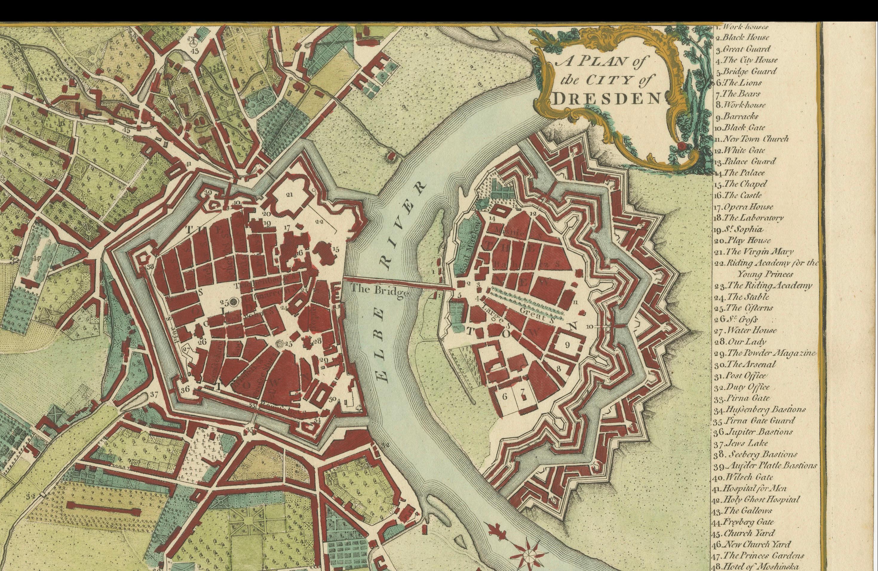 Mapa antiguo de Dresde, Alemania, por J. Stockdale, 1800

Este mapa antiguo titulado 