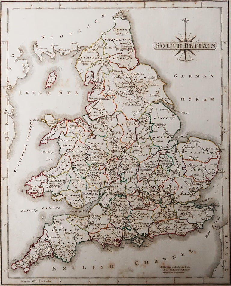 Original Antique Map of England and Wales by J.Cary. 1787 For Sale at ...