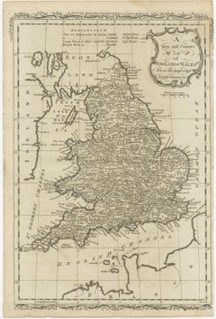 Original Antique Map of England and Wales