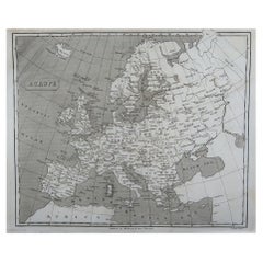 Original Antique Map of Europe by Thomas Clerk, 1817