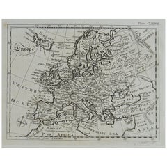 Original Antique Map of Europe, circa 1790