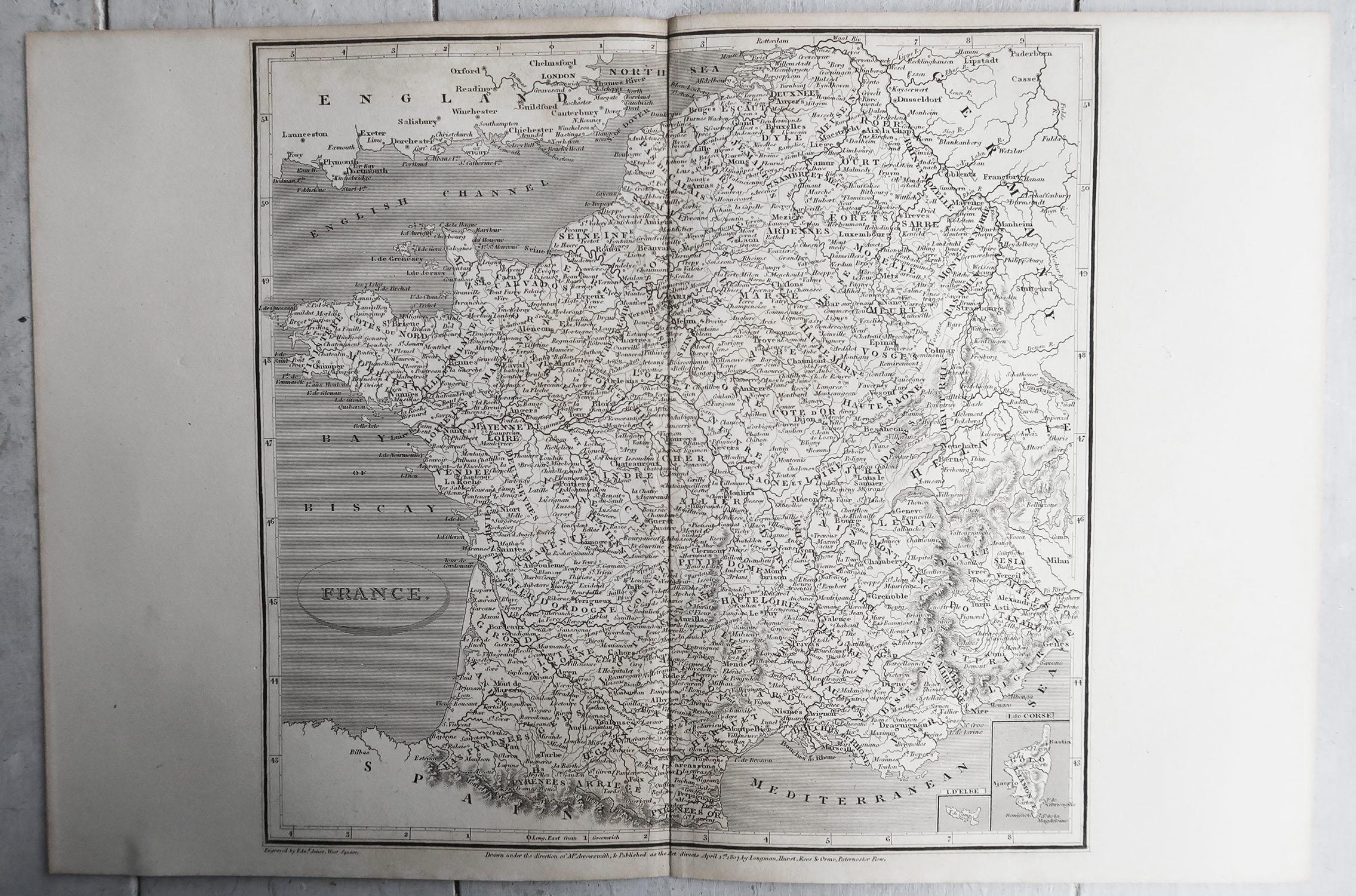 Other Original Antique Map of France, Arrowsmith, 1820