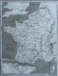 Original Antique Map of France, Sherwood, Neely & Jones, Dated 1809