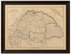 Original Antique Map of Hungary, Transylvania, Dalmatia & Croatia c.1860