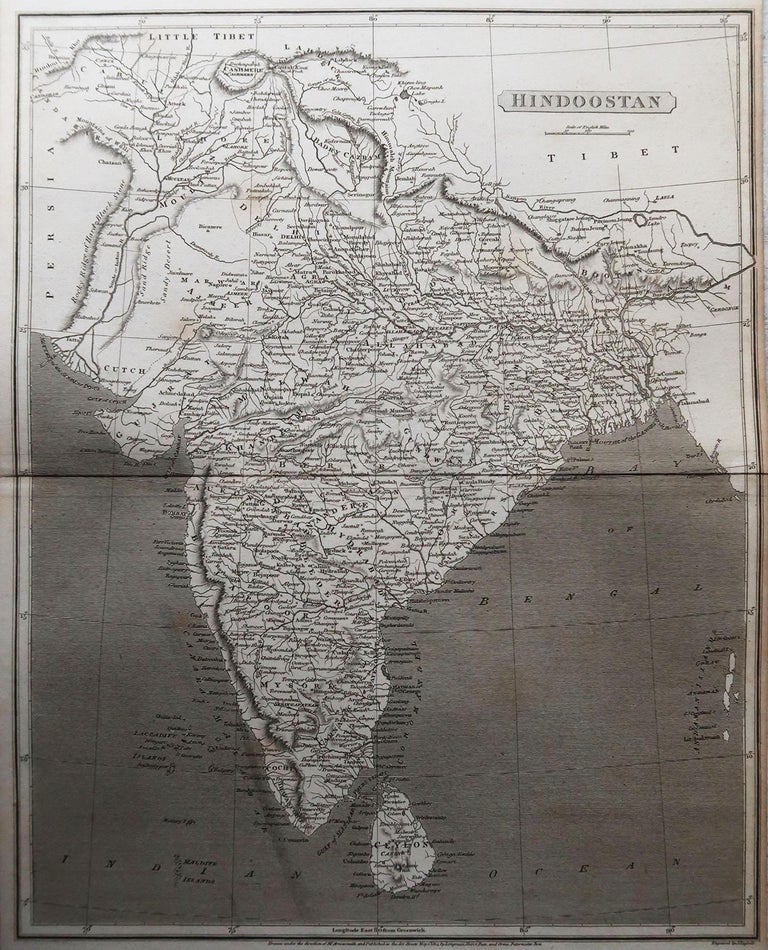 Original Antique Map of India, Arrowsmith, 1820 at 1stDibs