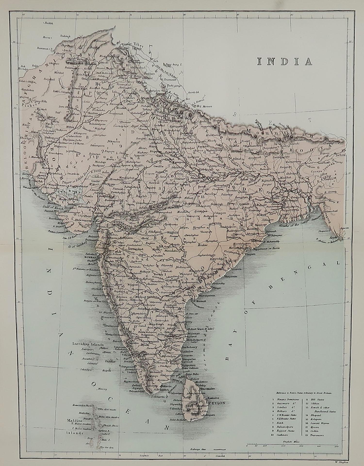 Super map of India

Cartography by William Hughes

Published by James Virtue, London, C.1850

Unframed.

 