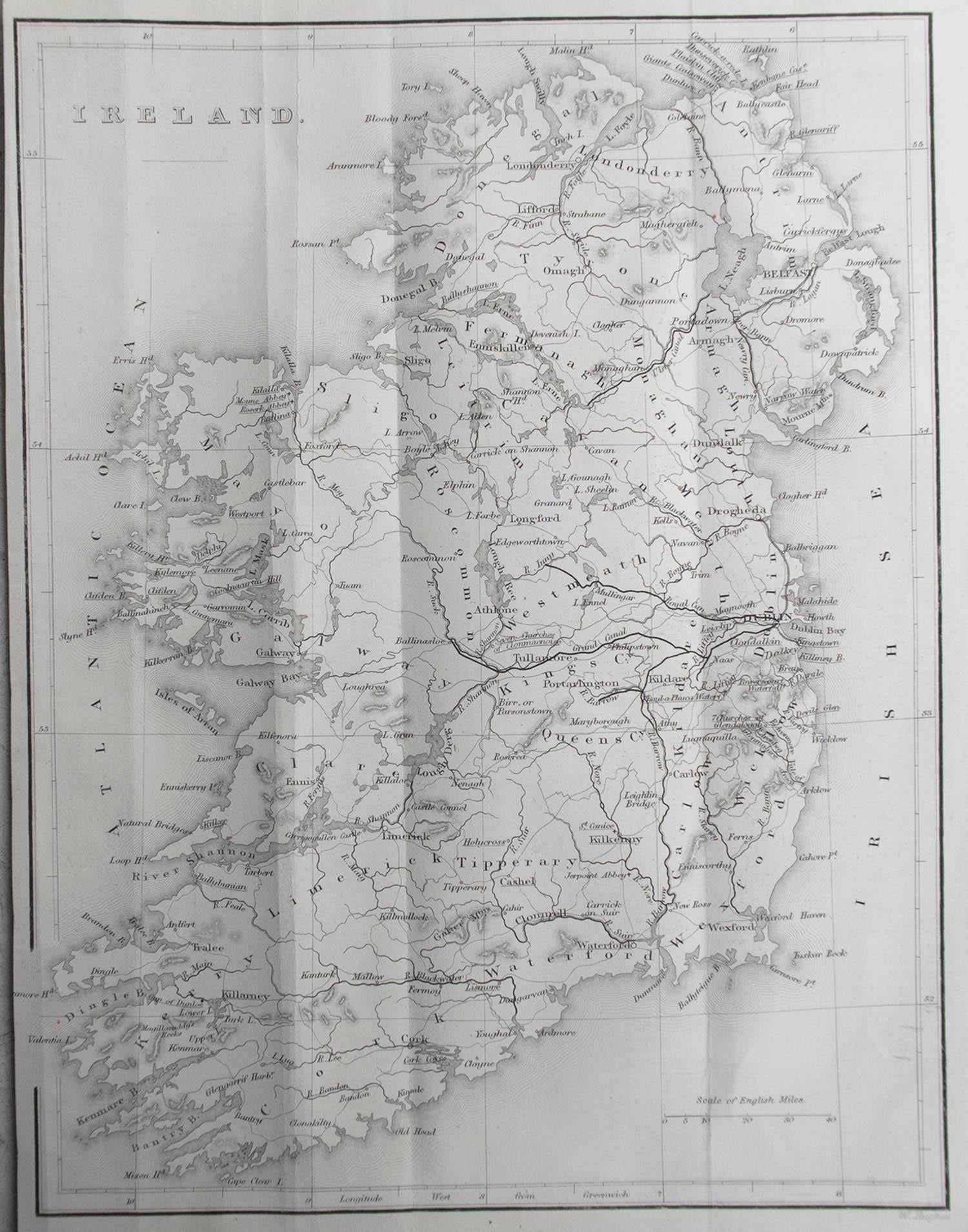 Great map of Ireland

Engraved by W.Hughes

Published by Virtue, C.1850

Unframed.




