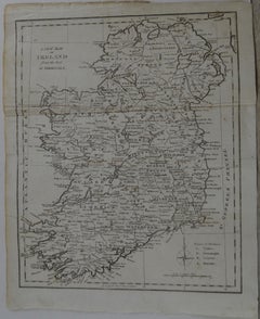 Original Antique Map of Ireland, circa 1800