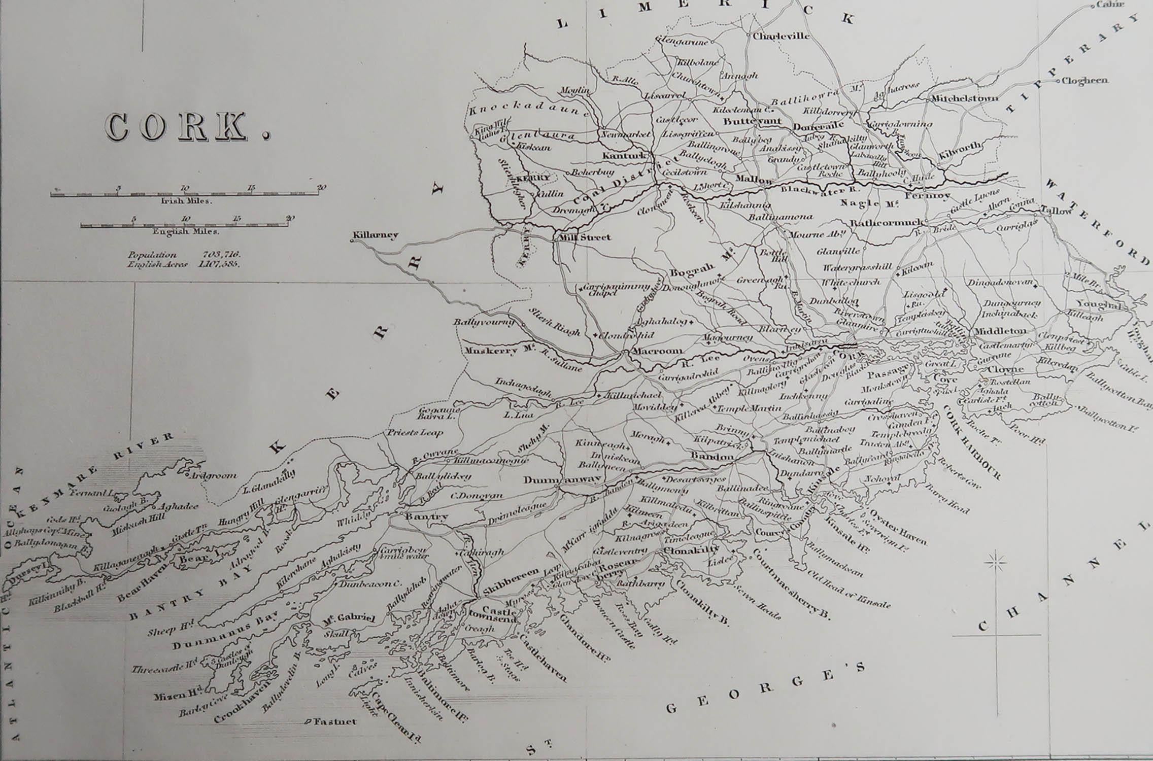 Great map of Cork

Steel engraving

Drawn under the direction of A.Adlard

Published by How and Parsons, C.1840

Unframed.