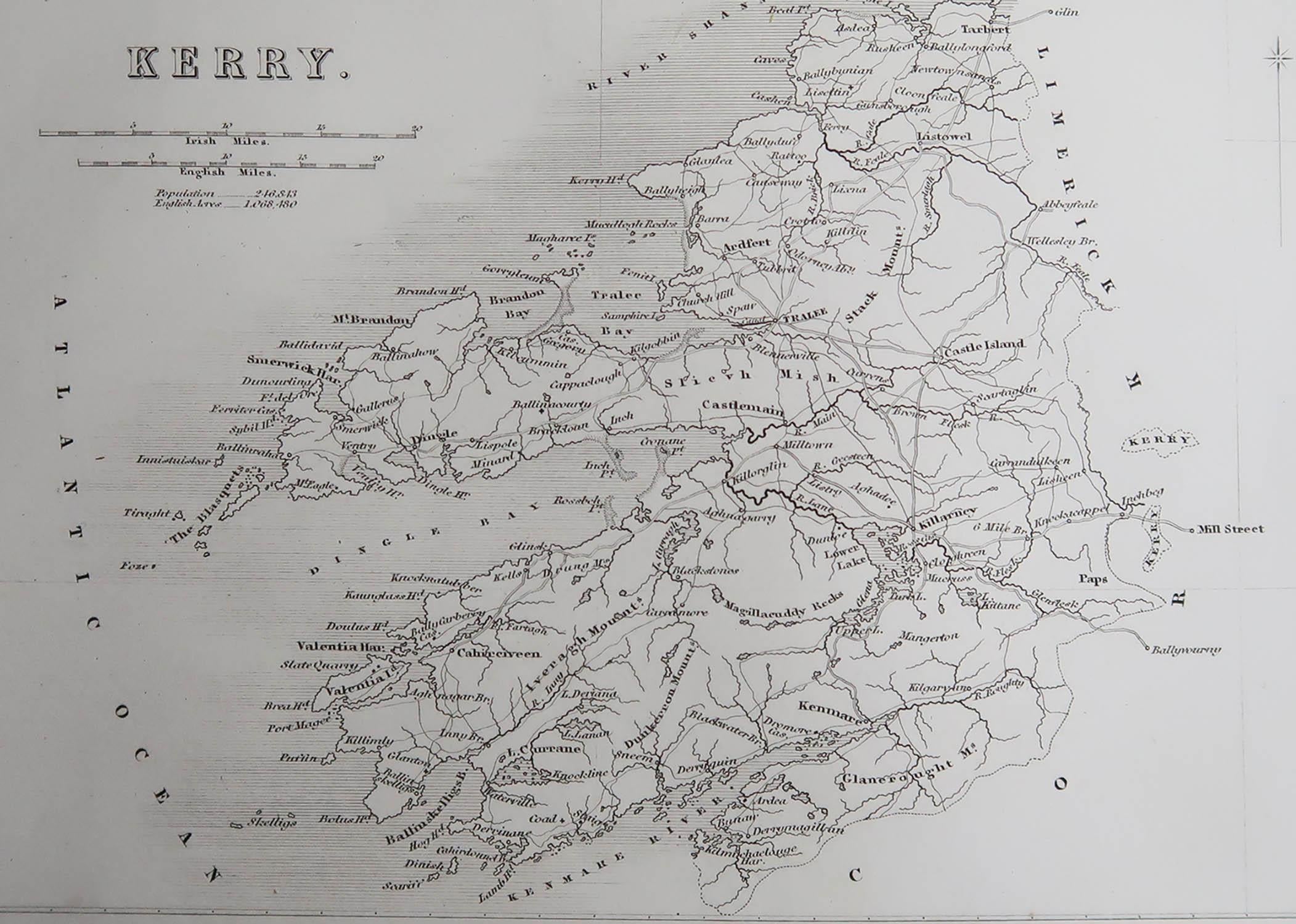 Great map of Kerry

Steel engraving

Drawn under the direction of A.Adlard

Published by How and Parsons, C.1840

Unframed.