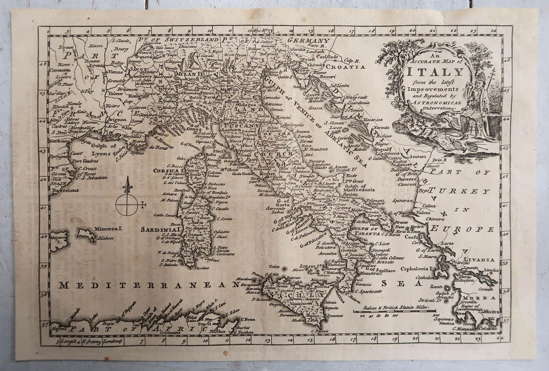 Originale antike Karte von Italien. C.1780 (Georgian) im Angebot
